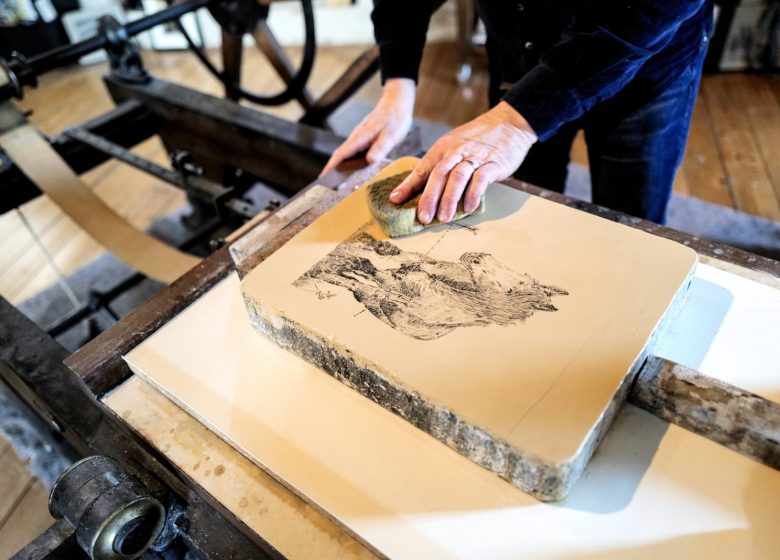 Visite de l’atelier de lithographie La Pierre qui Encre