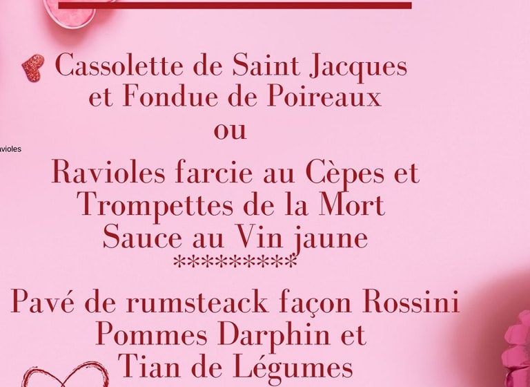 Menu Saint-Valentin